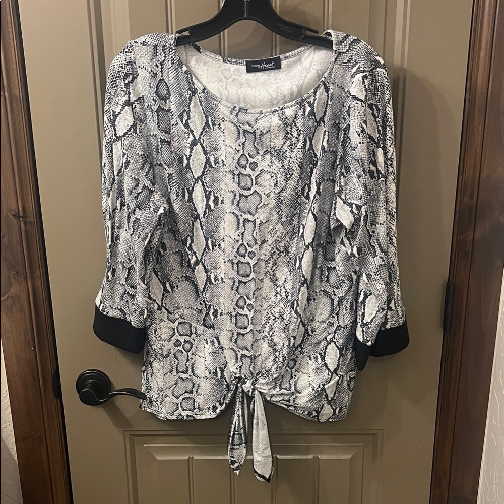 Black and White Snakeskin Blouse